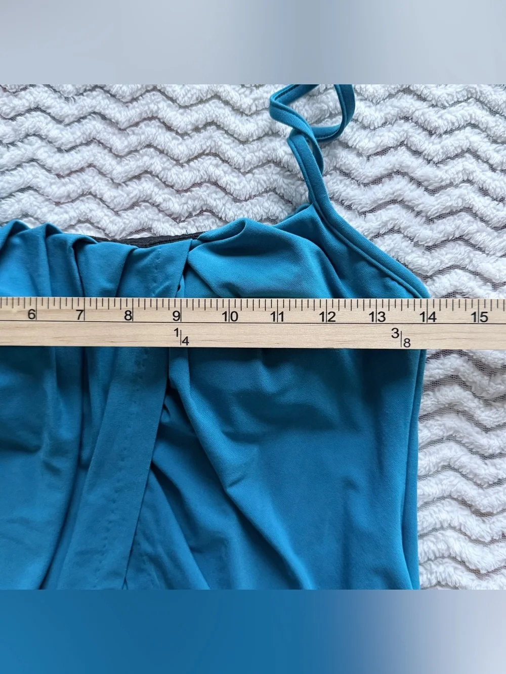 Miraclesuit Blue Padded Adj. Straps Swimsuit Tankini Top Sz M